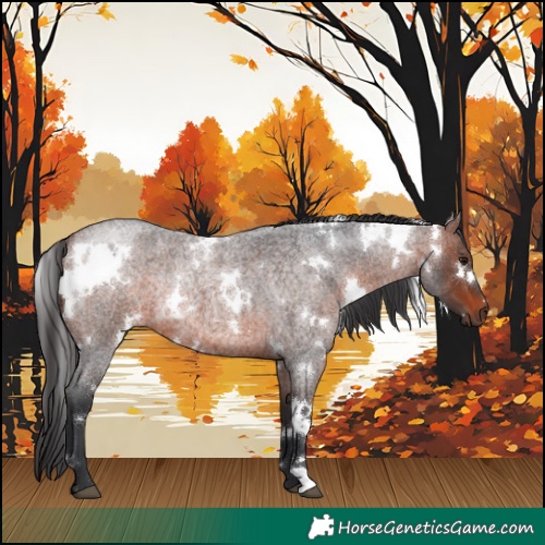 Horse Color:White Spotted Brown Roan Rabicano 