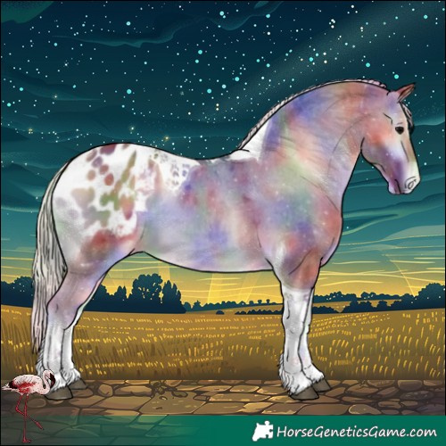 Horse Color:Nacre Silver Blue Onyx Tobiano Blanket 