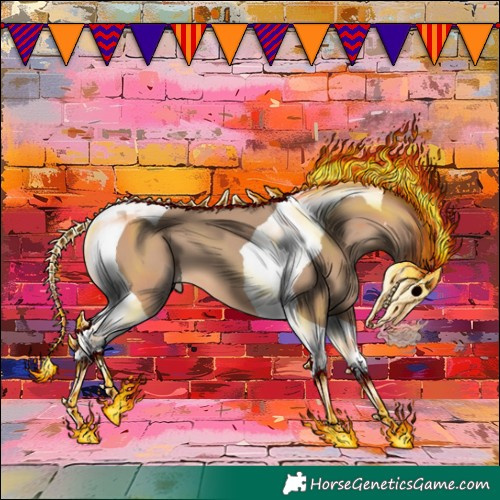 Horse Color:Amber Champagne Tobiano