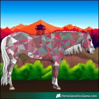 Horse Color:Watercolor White Spotted Red Dun Varnish