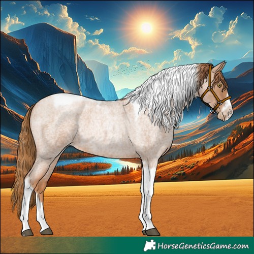 Horse Color:Red Roan Pearl Tobiano Frame 