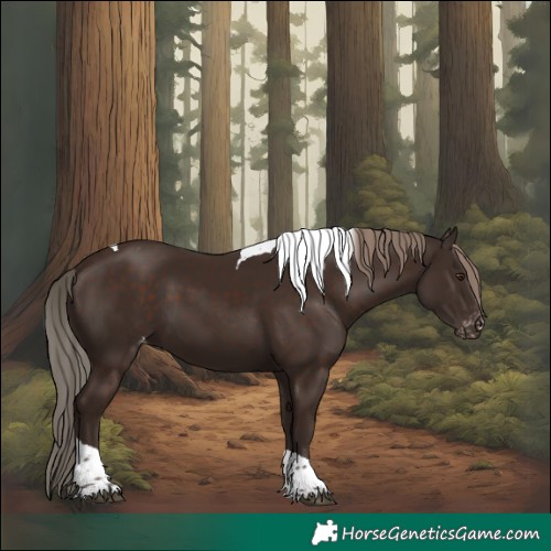 Horse Color:Liver Chestnut Tobiano Varnish 