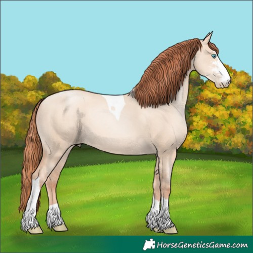 Horse Color:Sable Champagne Pearl Dun Sabino Tobiano