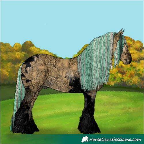 Horse Color:Void Painted Palomino Ice Tobiano 