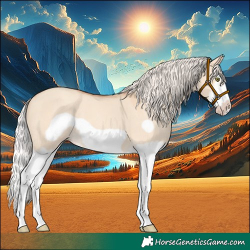 Horse Color:Silver Classic Champagne Dun Splash Frame 