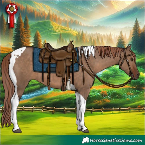 Horse Color:Liver Red Dun Tobiano