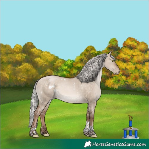 Horse Color:White Spotted Silver Brown Pearl Dun Mushroom Tobiano 