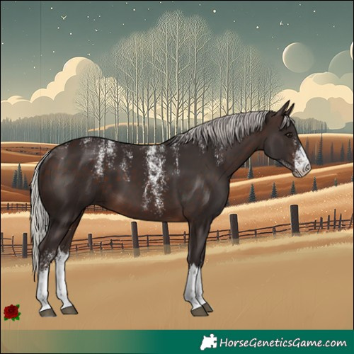 Horse Color:Powder White White Spotted Silver Brown
