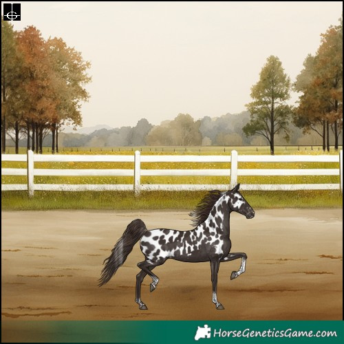 Horse Color:Liver Chestnut Tobiano Frame Skewed LP Spotted Rabicano 