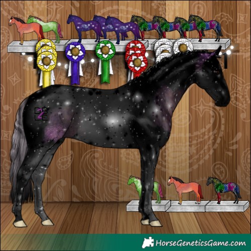 Horse Color:Void Watercolor Silver Black Splash Tobiano