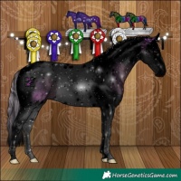 Horse Color:Void Watercolor Silver Black Splash Tobiano