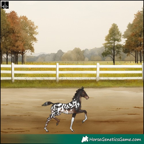 Horse Color:Liver Chestnut Tobiano Skewed LP Spotted Rabicano 