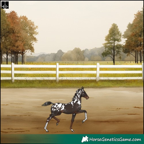 Horse Color:Liver Chestnut Tobiano Skewed LP Spotted Rabicano 