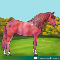 Horse Color:Nacre Watercolor Liver Chestnut Tobiano