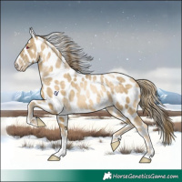 Horse Color:Chocolate Buckskin Pearl Skewed LP Spotted