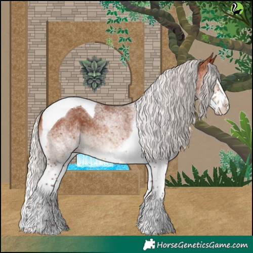 Horse Color:White Spotted Silver Bay Splash Tobiano