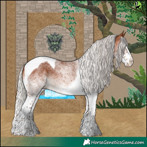 Horse Color:White Spotted Silver Bay Splash Tobiano 