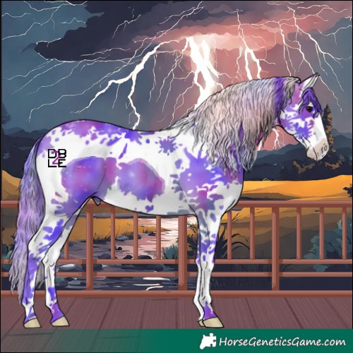 Horse Color:Nacre Watercolor Bay Splash Tobiano 
