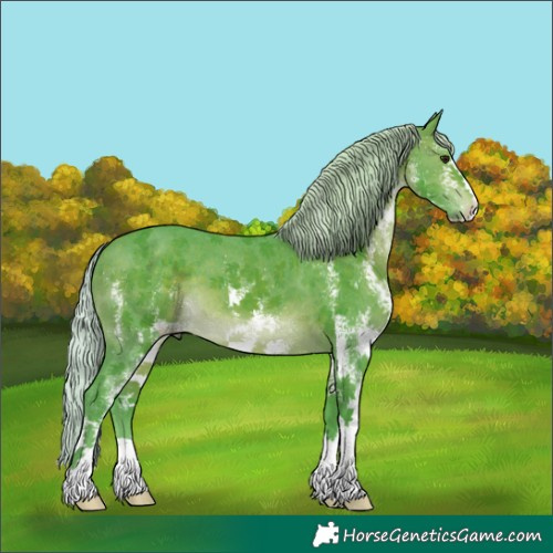 Horse Color:Watercolor White Spotted Silver Brown 