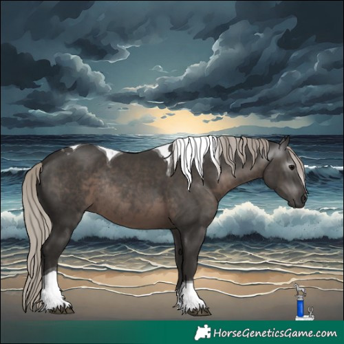 Horse Color:Gray Silver Black Tobiano Rabicano 