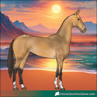 Horse Color:Buckskin Tobiano Rabicano