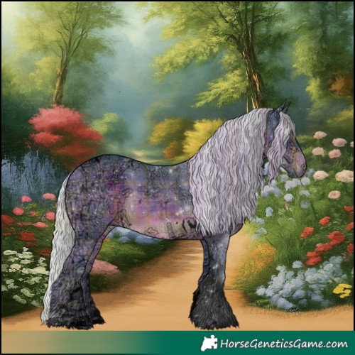Horse Color:Void Watercolor Plaid  White Spotted Silver Brown Ice Tobiano 