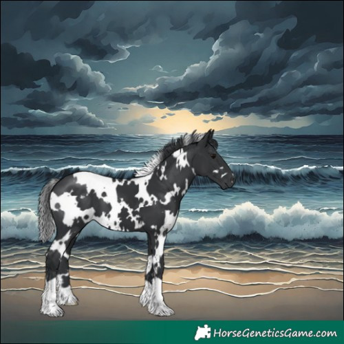 Horse Color:White Spotted Black