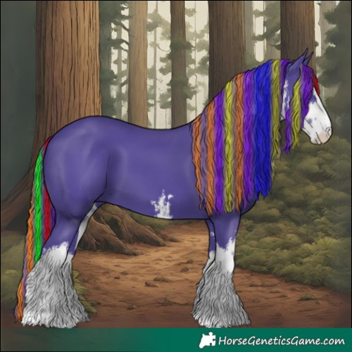 Horse Color:Painted Watercolor White Spotted Black 