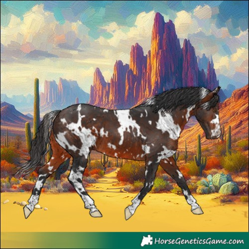 Horse Color:White Spotted Brown 