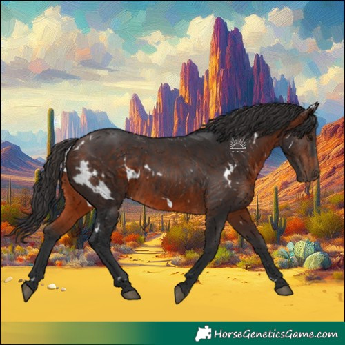 Horse Color:White Spotted Brown Rabicano 