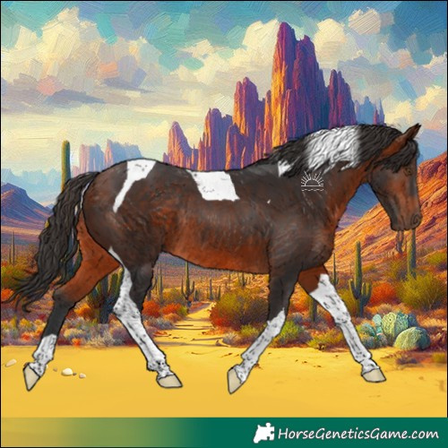Horse Color:Bay Tobiano Rabicano 