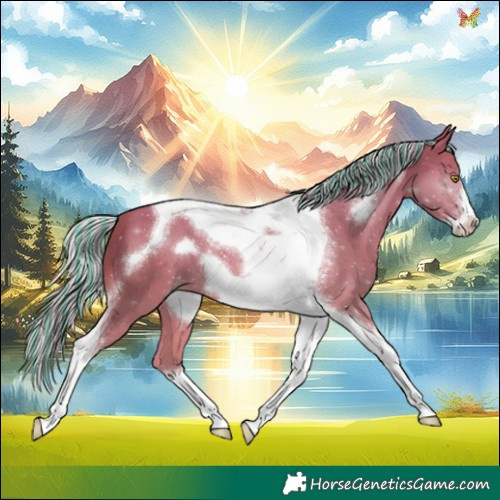 Horse Color:Painted Silver Sable Champagne Tobiano Frame 