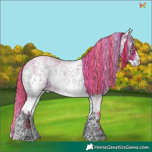 Horse Color:Painted Watercolor White Spotted Liver Red Onyx Ice Roan 