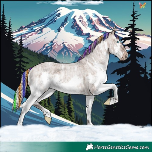 Horse Color:Painted Silver Brown Ice Roan Dun Splash 