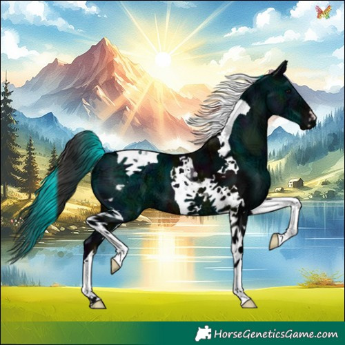 Horse Color:Midnight Buckskin Ice Tobiano