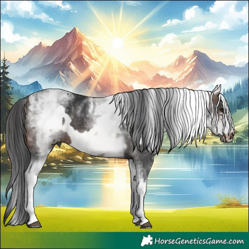 Horse Color:Powder White White Spotted Brown Frame