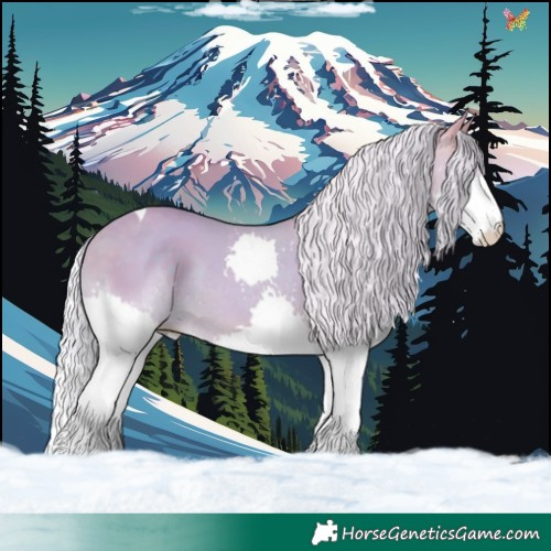 Horse Color:Watercolor Silver Perlino Splash Tobiano 