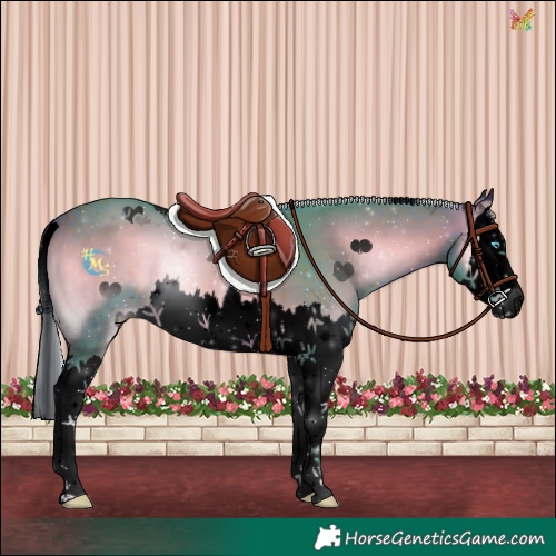 Horse Color:Void Watercolor White Spotted Silver Bay Onyx Splash 