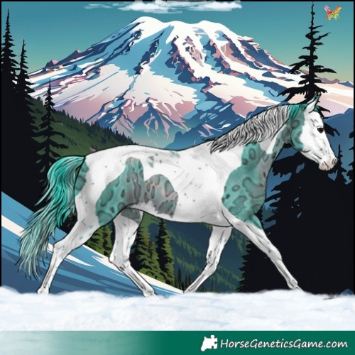 Horse Color:Watercolor Brown Ice Splash Tobiano 