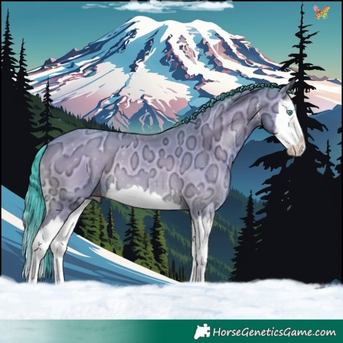 Horse Color:Watercolor White Spotted Classic Champagne Ice Onyx Splash 