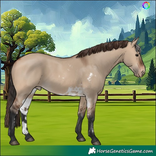 Horse Color:Bay Dun Skewed Appaloosa 