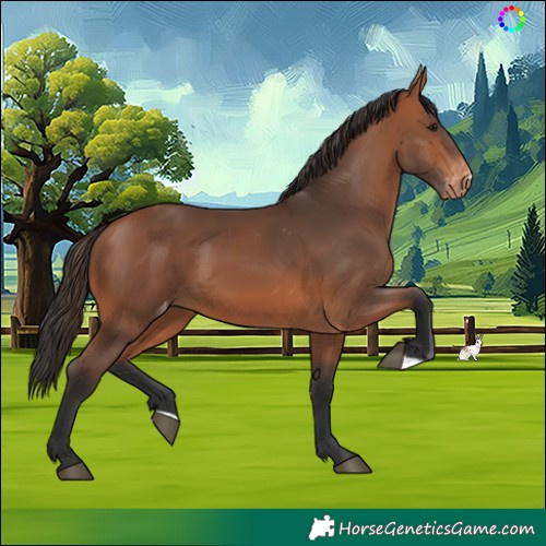 Horse Color:Bay Skewed Appaloosa