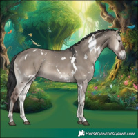 Horse Color:White Spotted Grullo Onyx Rabicano 