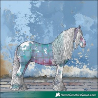 Horse Color:Watercolor Plaid White Spotted Silver Brown Splash Tobiano