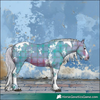 Horse Color:Watercolor Plaid White Spotted Silver Brown Splash Tobiano