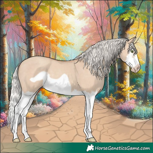 Horse Color:Silver Classic Champagne Dun Splash Frame
