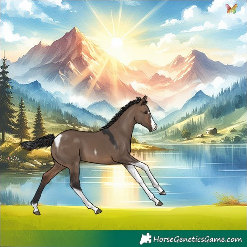 Horse Color:Brown Dun Tobiano 