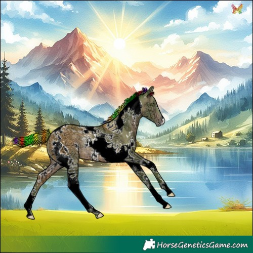 Horse Color:Painted Watercolor White Spotted Sable Champagne Ice Tobiano Rabicano