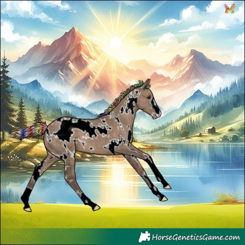 Horse Color:Painted White Spotted Silver Grullo 