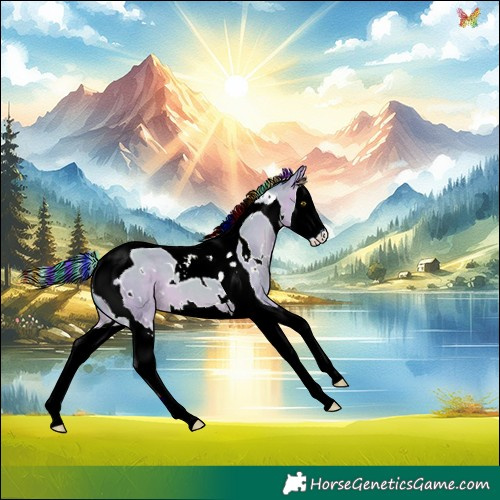 Horse Color:Painted Watercolor White Spotted Sable Champagne Dun Splash Tobiano 